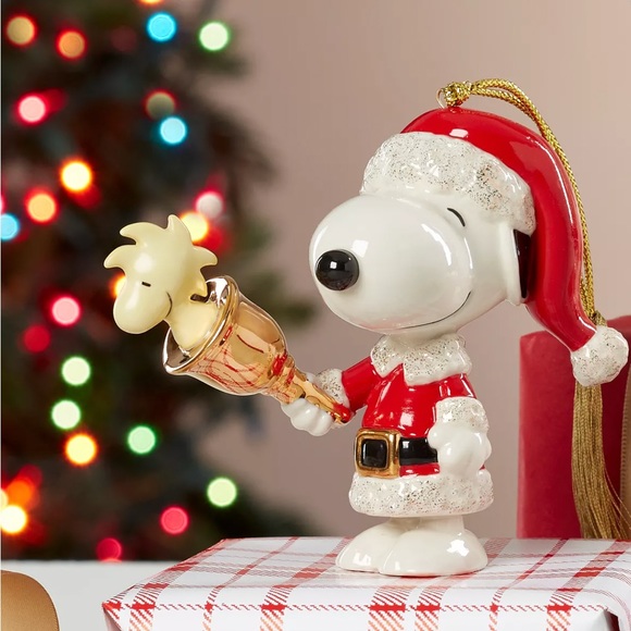 NEW 2023 Lenox Snoopy & Woodstock Ringing Bell Christmas Ornament - Picture 1 of 6